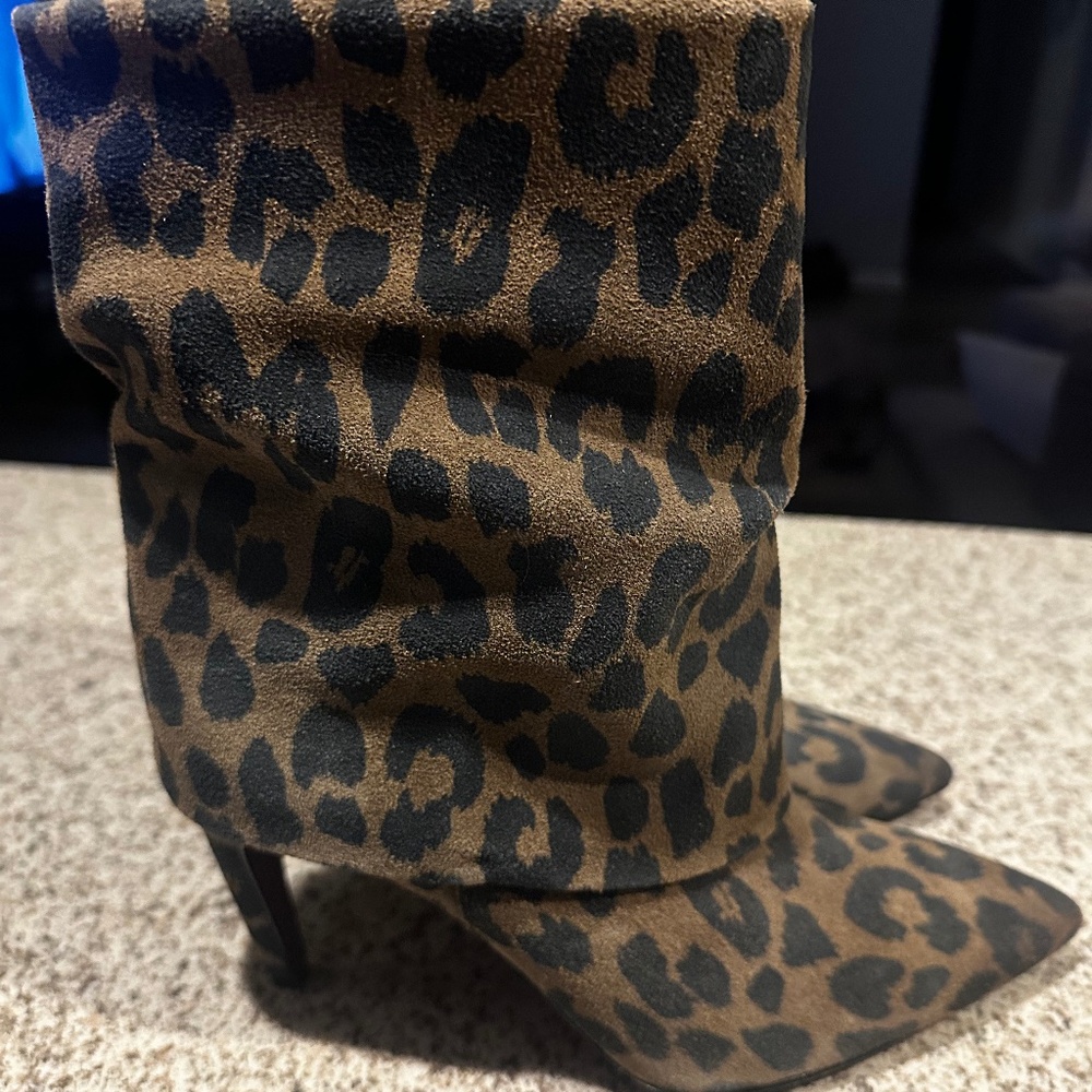 Vince Camuto leopard print boots